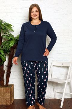 Picture of PLUS SIZE NAVY BLUE PYGAMA SET